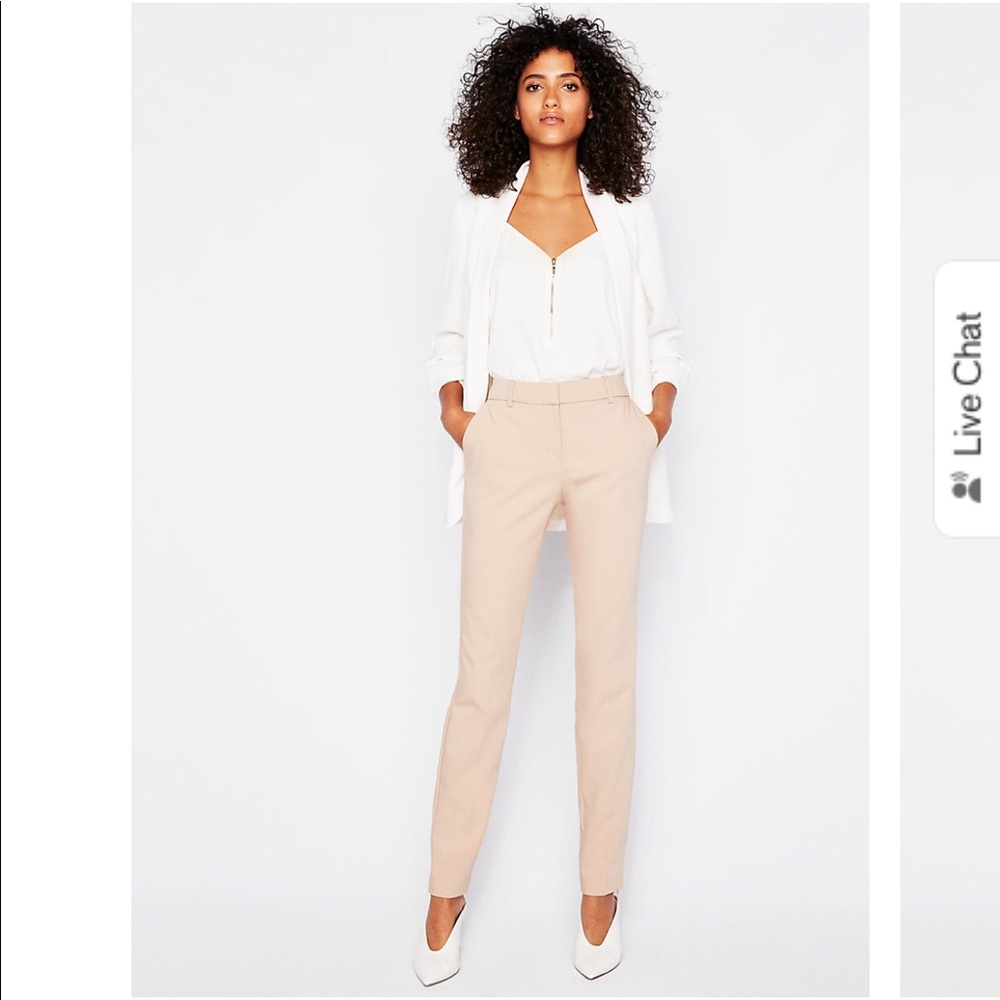 Express Columnist Khaki Pants - Mid-rise Skinny